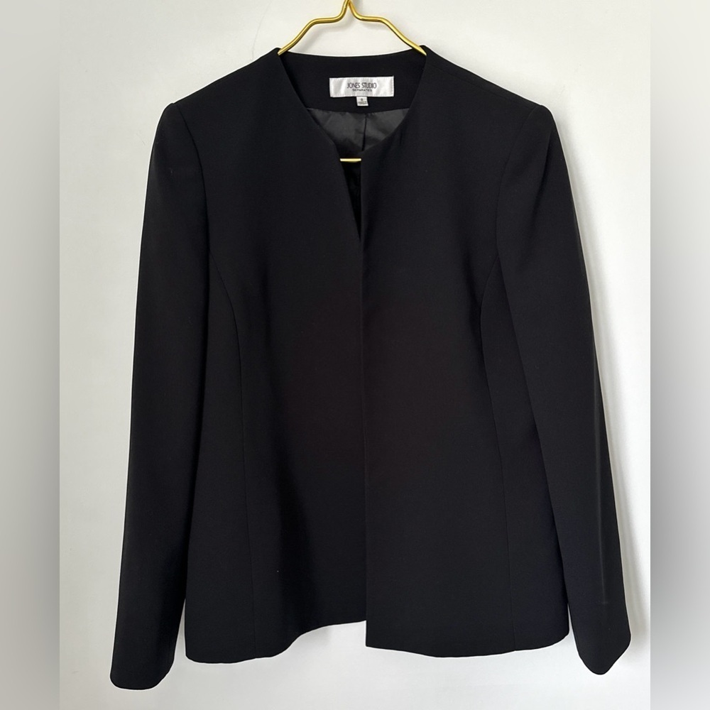 Jones Studio Separates Black Sleek Sophisticated Open Blazer Jacket Women’s 8